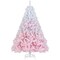 White-Pink PVC Christmas Tree with Flocked Tips and Folding Metal Stand